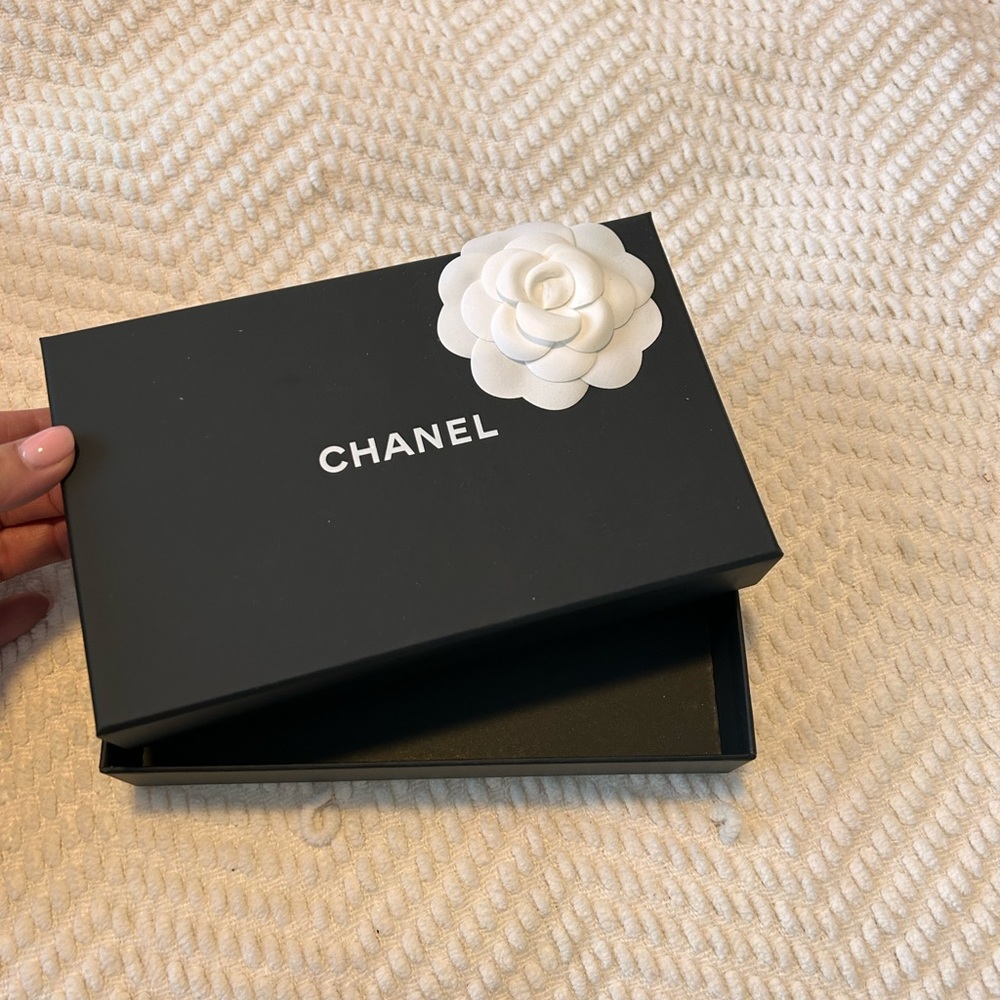 Chanel box with flower. AUTHENTIC